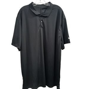 Nike Golf Shirt Mens 3XL Black Dri-Fit Short Sleeve Polo Athletic